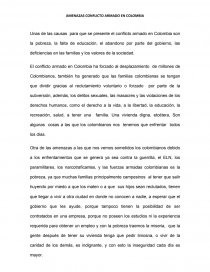 AMENAZAS CONFLICTO ARMADO EN COLOMBIA. Página 1