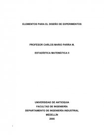 ELEMENTOS PARA EL DISEÑO DE EXPERIMENTOS.. Página 1
