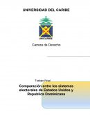 Comparativa sistema electoral Republica Dominicana vs. Estados Unidos.