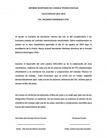 INFORME SECRETARIO DEL CONSEJO TÈCNICO ESCOLAR. Página 1