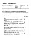 Descripción y Análisis de Puesto Título del puesto: Cajero líder de Banco