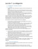 La obligación: concepto y fuentes.