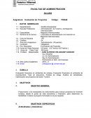 FACULTAD DE ADMINISTRACION SILABO