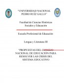 Monografía PROPUESTAS DEL CONSEJO NACIONAL DE EDUCACIÓN PARA RESOLVER LAS CRISIS DEL SISTEMA EDUCATIVO