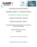 Normatividad aplicada al estudio técnico de un sistema de producción de hidrógeno