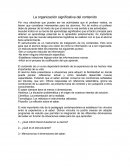 La organización significativa del contenido