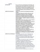 FUSION.Es un proceso de concentración de empresas, que da lugar a una unión de patrimonios y de socios de las sociedades intervinientes en la operación