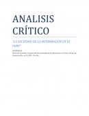 ANALISIS CRITICO “LA SOCIEDAD DE LA INFORMACION EN EL PERU”