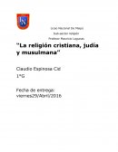 La religión cristiana, judía y musulmana