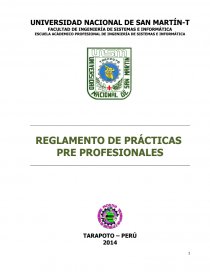 REGLAMENTO DE PRÁCTICAS PRE PROFESIONALES. Página 1