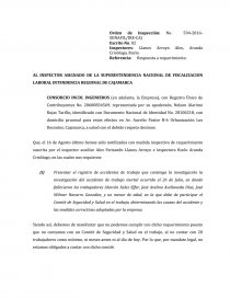 AL INSPECTOR ASIGNADO DE LA SUPERINTENDENCIA NACIONAL DE FISCALIZACION LABORAL INTENDENCIA REGIONAL DE CAJAMARCA.. Página 1