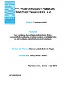 Las ventjas y desventajas sobre el uso de las coumunidades virtuales o redes sociales en el desarrollo de aprendizajes significativos dentro del aula