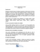 Calidad en el Servicio, Ensayo final.