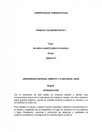 COMPETENCIAS COMUNICATIVAS TRABAJO COLABORATIVO N°1. Página 1