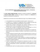 ACTA DE COMPROMISO CURSO ACADÉMICO PROYECTO DE GRADO I y TECNOLOGIA