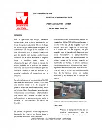 Informe de laboratorio de traccion.. Página 1