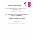 Reporte de lectura de: las mejores tecnicas para hablar en publico