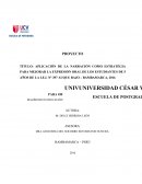 Aplicación de la Narración en nivel Inicial