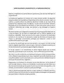COMO RECUPERAR EL DIAGNOSTICO EN LA PLANEACION DIDACTICA.. Página 1