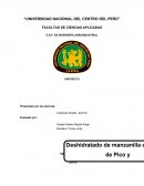 El presente trabajo sobre la deshidratación de la manzanilla es un proyecto que está ubicado en el Distrito de Picoy siendo una de las provincias de mayor producción de la manzanilla.