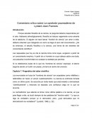 Comentario crítico sobre La condición posmoderna de Lyotard Jean-Francois