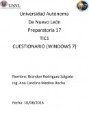 Cuestionario- WINDOWS 7.