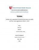 “Análisis de la capacitación del personal del banco de crédito del Perú, de las agencias de LIMA 01, 2016”