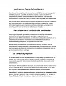 Acciones a favor del ambiente