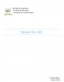 Introducción a la Psicometría / Informe Test ABC