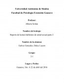 Reporte de lectura hablemos de salud sexual parte 2