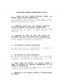 CUESTIONARIO DERECHO INTERNACIONAL PUBLICO.. Página 1