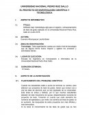 EL PROYECTO DE INVESTIGACIÓN CIENTÍFICA Y TECNOLÓGICA.