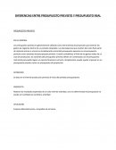 DIFERENCIAS ENTRE PRESUPUESTO PREVISTO Y PRESUPUESTO REAL.