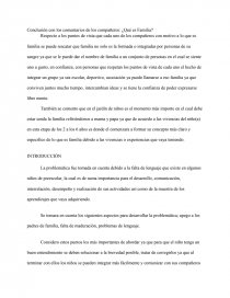 Conclusión con los comentarios de los compañeros: ¿Qué es Familia?.. Página 1