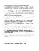 COMENTARIO DE NOVELAS PEDRO Y JUAN, SAN MANUEL BUENO MARTIR