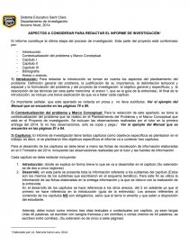 Instructivo para la elaboración de un informe de investigación. Página 1