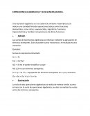 EXPRESIONES ALGEBRAICAS Y SUS GENERALIDADES.