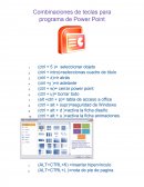 Combinaciones de teclas para programa de Power Point.