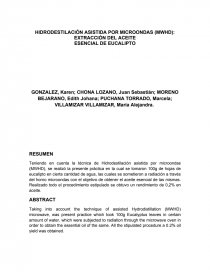 HIDRODESTILACIÓN ASISTIDA POR MICROONDAS (MWHD): EXTRACCIÓN DEL ACEITE.. Página 1