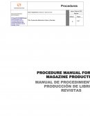 Manual para proceso productivo de libros y revistas.