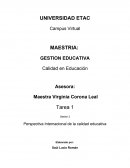 Perspectiva internacional de calidad educativa.