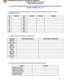 EJERCICIOS SOBRE NOMENCLATURA DE COMPUESTOS TERNARIOS Y CUATERNARIOS