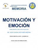 MEMORIA MOTIVACIÓN Y EMOCIÓN