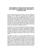 CONOCIMIENTO E INNOVACION COMO FUENTES DEL DISEÑO DE CONSUMO PARA MEJORAR LA CALIDAD DE VIDA