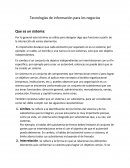 Tecnologias de informacion para los negocios..