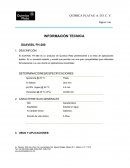 Informacion tecnica de suavisante de telas