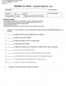 PRUEBA “EL AGUA” - SEGUNDO SEMESTRE – 2016