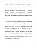 VIOLENCIA INTRAFAMILIAR (FÍSICA, PSICOLÓGICA Y SEXUAL)