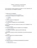 TEORIAS Y TECNICAS DE LA INVESTIGACION. PREGUNTAS DE EXAMEN