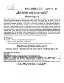 PALABRA GC SEPTIEMBRE 19 - 25